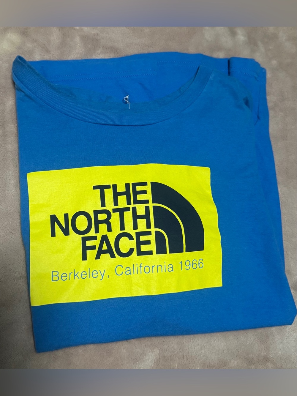 The North Face Bright Blue Tee with Yellow Logo